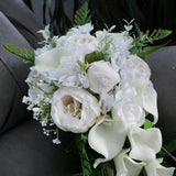 Max Artificial Calla Hand Bouquet Hand Tied Flower Wedding Party Ornament White