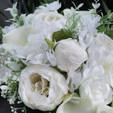 Max Artificial Calla Hand Bouquet Hand Tied Flower Wedding Party Ornament White