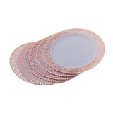 Max 6pcs Plastic Plates Disposable Dinnerware Dinner Wedding Dishes Rose Gold