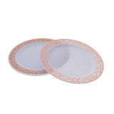 Max 6pcs Plastic Plates Disposable Dinnerware Dinner Wedding Dishes Rose Gold
