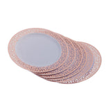 Max 6pcs Plastic Plates Disposable Dinnerware Dinner Wedding Dishes Rose Gold