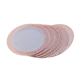 Max 6pcs Plastic Plates Disposable Dinnerware Dinner Wedding Dishes Rose Gold
