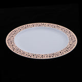 Max 6pcs Plastic Plates Disposable Dinnerware Dinner Wedding Dishes Rose Gold