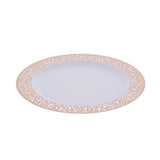 Max 6pcs Plastic Plates Disposable Dinnerware Dinner Wedding Dishes Rose Gold