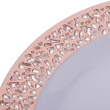 Max 6pcs Plastic Plates Disposable Dinnerware Dinner Wedding Dishes Rose Gold