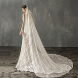 Max White 2 Tier Wedding Bridal Veil Elegant Cathedral Tulle Veil w/ Comb