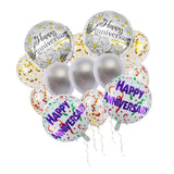 14Pc 12/18inch Aluminum Film Balloon Latex Party Balloons Confetti Balloons