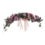 Max Simulated Fabric Hydrangea Wreath Garland Door Wall Decor Light Purple