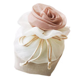 Chinese Style Candy Bag Flower Gifts Pouch Drawstring Gift Bag Beige