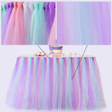 Max Rainbow Table Skirt Tableware Cover Shower Wedding Party Decor Multi Color 2