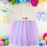 Max Rainbow Table Skirt Tableware Cover Shower Wedding Party Decor Multi Color 2