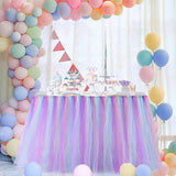 Max Rainbow Table Skirt Tableware Cover Shower Wedding Party Decor Multi Color 2