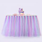 Max Rainbow Table Skirt Tableware Cover Shower Wedding Party Decor Multi Color 2