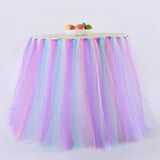 Max Rainbow Table Skirt Tableware Cover Shower Wedding Party Decor Multi Color 2
