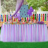 Max Rainbow Table Skirt Tableware Cover Shower Wedding Party Decor Multi Color 2