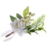 Max Romantic Wedding Party Bride Satin Flower Leaves Boutonniere Corsage