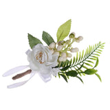 Max Romantic Wedding Party Bride Satin Flower Leaves Boutonniere Corsage