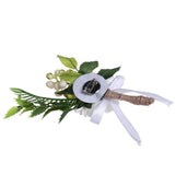 Max Romantic Wedding Party Bride Satin Flower Leaves Boutonniere Corsage