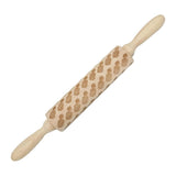 Max Maxb Wood Embossing Engraved Rolling Pin for Cookie Dough Baking Tool Xmas Pineapple