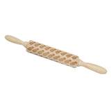 Max Maxb Wood Embossing Engraved Rolling Pin for Cookie Dough Baking Tool Xmas Pineapple