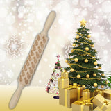 Max Maxb Wood Embossing Engraved Rolling Pin for Cookie Dough Baking Tool Xmas Pineapple