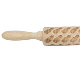 Max Maxb Wood Embossing Engraved Rolling Pin for Cookie Dough Baking Tool Xmas Pineapple