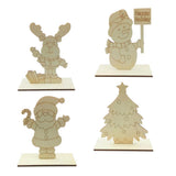Max Maxb Christmas Tree Wood Snowman Elk Ornaments Gift Home Party Desk Decor Craft 1