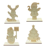 Max Maxb Christmas Tree Wood Snowman Elk Ornaments Gift Home Party Desk Decor Craft 1