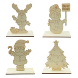 Max Maxb Christmas Tree Wood Snowman Elk Ornaments Gift Home Party Desk Decor Craft 1