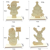 Max Maxb Christmas Tree Wood Snowman Elk Ornaments Gift Home Party Desk Decor Craft 1