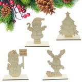 Max Maxb Christmas Tree Wood Snowman Elk Ornaments Gift Home Party Desk Decor Craft 1