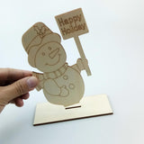 Max Maxb Christmas Tree Wood Snowman Elk Ornaments Gift Home Party Desk Decor Craft 4