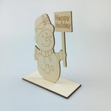 Max Maxb Christmas Tree Wood Snowman Elk Ornaments Gift Home Party Desk Decor Craft 4