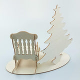 Max Wood Table Top Christmas Decoration Rocking Chair Miniature Christmas Tree