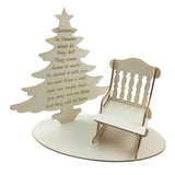 Max Wood Table Top Christmas Decoration Rocking Chair Miniature Christmas Tree