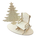 Max Wood Table Top Christmas Decoration Rocking Chair Miniature Christmas Tree