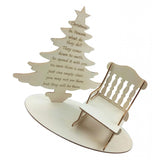 Max Wood Table Top Christmas Decoration Rocking Chair Miniature Christmas Tree