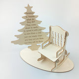 Max Wood Table Top Christmas Decoration Rocking Chair Miniature Christmas Tree