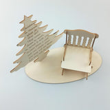 Max Wood Table Top Christmas Decoration Rocking Chair Miniature Christmas Tree