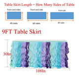 Max Maxb Chiffon Cloth Table Skirt Table-wear for Baby Shower Wedding Party 9 feet
