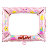 Maxbell Rectangle Aluminum Foil Balloon for Birthday Party Photo Props Pink