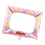 Maxbell Rectangle Aluminum Foil Balloon for Birthday Party Photo Props Pink