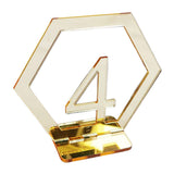 Maxbell Acrylic Wedding Table Numbers Hexagon Shape with Holder Base Table Decor 4