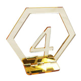Maxbell Acrylic Wedding Table Numbers Hexagon Shape with Holder Base Table Decor 4