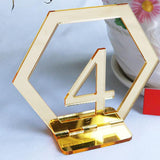 Maxbell Acrylic Wedding Table Numbers Hexagon Shape with Holder Base Table Decor 4