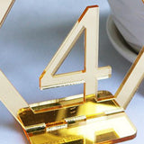 Maxbell Acrylic Wedding Table Numbers Hexagon Shape with Holder Base Table Decor 4