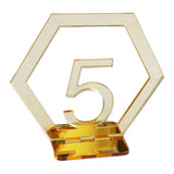 Maxbell Acrylic Wedding Table Numbers Hexagon Shape with Holder Base Table Decor 5