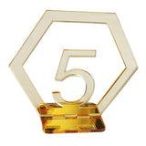 Maxbell Acrylic Wedding Table Numbers Hexagon Shape with Holder Base Table Decor 5