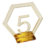 Maxbell Acrylic Wedding Table Numbers Hexagon Shape with Holder Base Table Decor 5