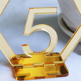Maxbell Acrylic Wedding Table Numbers Hexagon Shape with Holder Base Table Decor 5